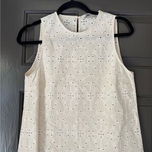 Zara Cream Eyelet Sleeveless Blouse